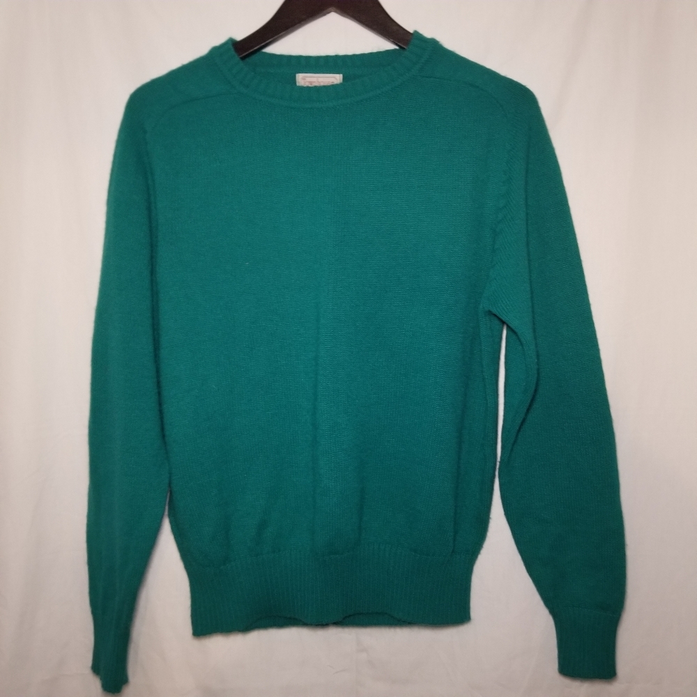 TOWNHOUSE vintage 70s/80s teal knit sweater - Picture 3 of 4